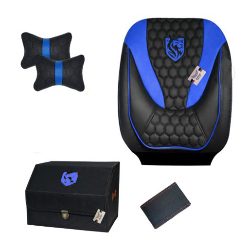 ست کامل روکش صندلی پژو پارس سوشیانت مدل انزو چرمی آبی