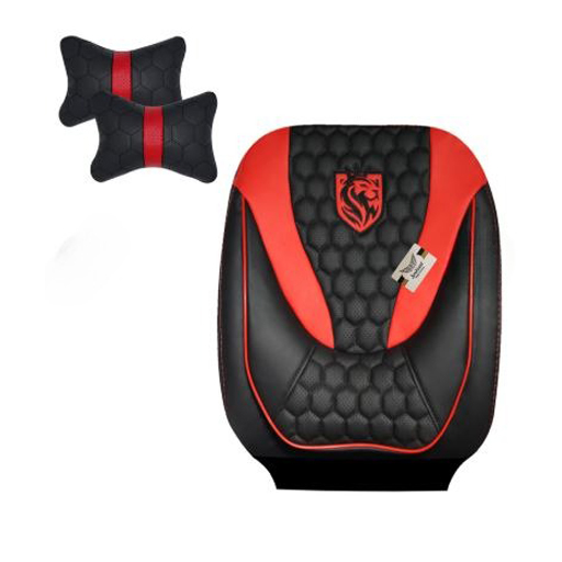 روکش صندلی پژو پارس سوشیانت مدل انزو چرمی به همراه پشت گردنی قرمز