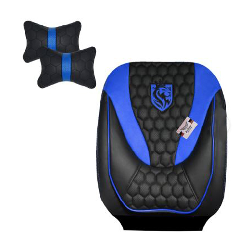 روکش صندلی پژو پارس سوشیانت مدل انزو چرمی به همراه پشت گردنی آبی