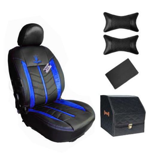 ست کامل روکش صندلی پژو پارس سوشیانت مدل کویین چرمی آبی