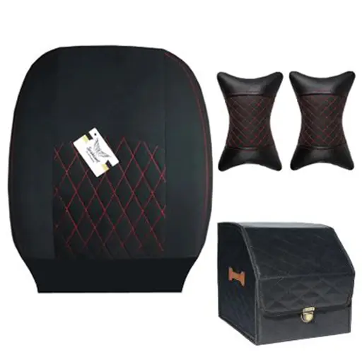 ست کامل روکش صندلی تیبا 1 سوشیانت مدل مخملی قرمز