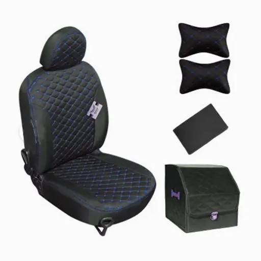 ست کامل روکش صندلی تیبا 1 سوشیانت مدل آبشار پارچه ای آبی