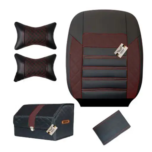 ست کامل روکش صندلی تیبا 1 سوشیانت مدل الوند چرمی مشکی