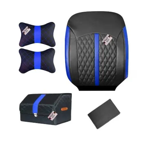 ست کامل روکش صندلی تیبا 1 سوشیانت مدل افرا چرمی آبی