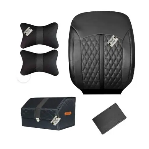 ست کامل روکش صندلی تیبا 1 سوشیانت مدل افرا چرمی مشکی