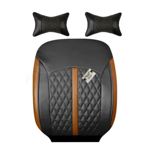 روکش صندلی تیبا 1 سوشیانت مدل افرا چرمی به همراه پشت گردنی قهوه ای شتری