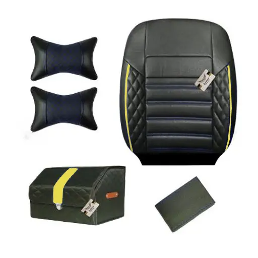 ست کامل روکش صندلی تیبا 1 سوشیانت مدل سورنا چرمی زرد