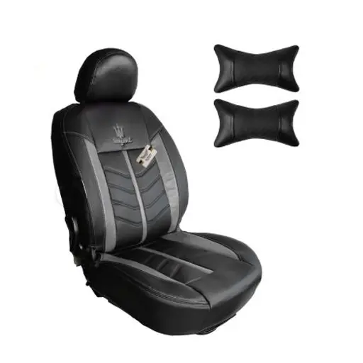 روکش صندلی تیبا 1 سوشیانت مدل کویین چرمی به همراه پشت گردنی طوسی