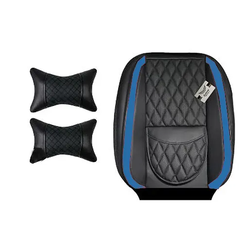 روکش صندلی پژو 207 سوشیانت مدل turin چرمی به همراه پشت گردنی آبی