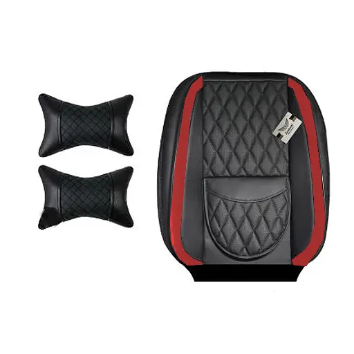 روکش صندلی پژو 207 سوشیانت مدل turin چرمی به همراه پشت گردنی قرمز