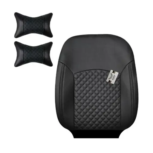 روکش صندلی پژو 207 سوشیانت مدل خزر چرمی به همراه پشت گردنی مشکی