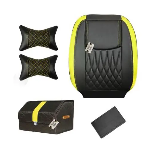 ست کامل روکش صندلی پژو 207 سوشیانت مدل نیل چرمی زرد