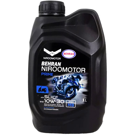 روغن موتور سیکلت بهران 10w30 sl jaso mb نیمه سینتیتیک یک لیتری
