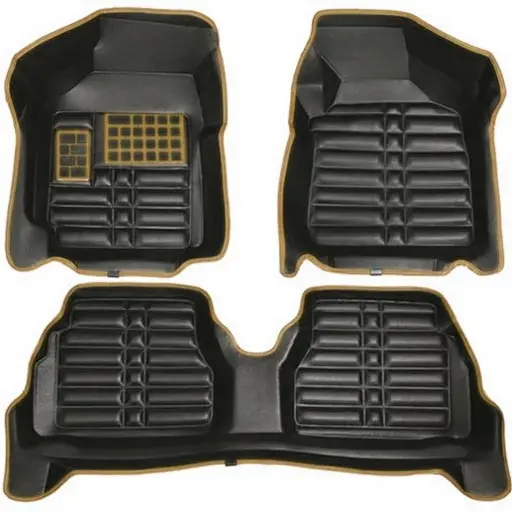 کفپوش پنج بعدی پراید pz چرمی مشکی دور کرم