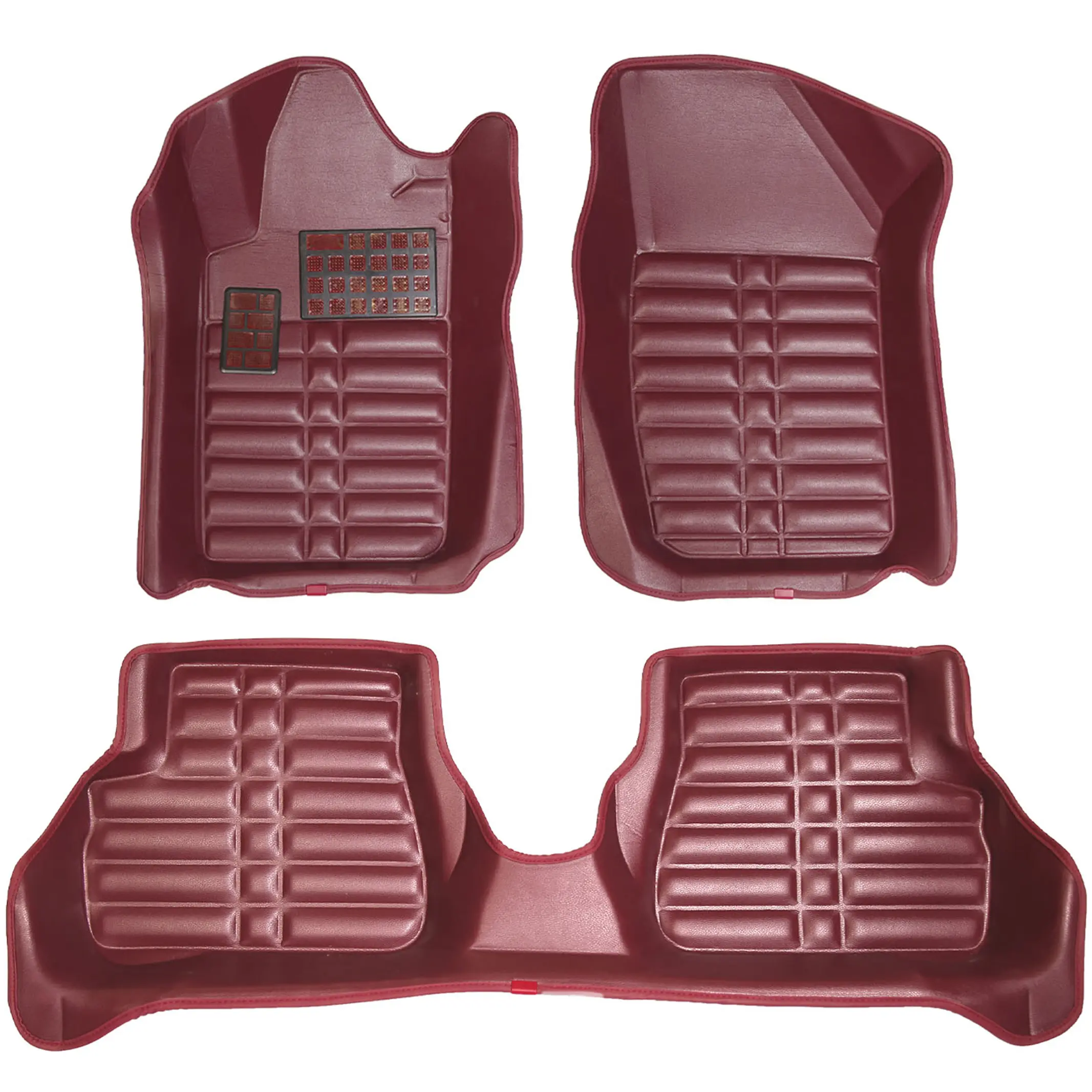 کفپوش پنج بعدی پژو 206 pz چرمی زرشکی