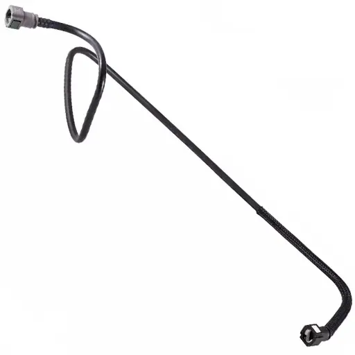 شلنگ بنزين از پمپ به صافی پژو 405 مادپارت یک سر مادگی صاف یک سر 90 درجه 80 سانتی متری کد 4104