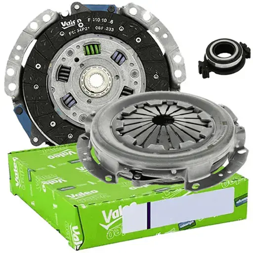 دیسک و صفحه پژو 405 XU7 والئو سبز لیبل gapco اصل فرانسه با بلبرینگ (پری‌دمپر 6 فنر)