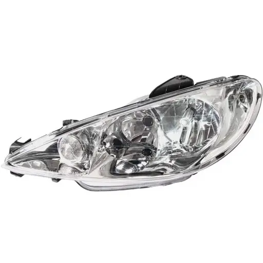 چراغ جلو پژو 206 کروز با موتور و لامپ و لنز شفاف (چپ)