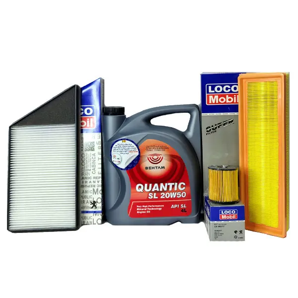 پکیج تعویض روغن پژو 206 تیپ 2 بعد از 85 بهتام-لیکوموبیل بدون صافی بنزین (استاندارد)