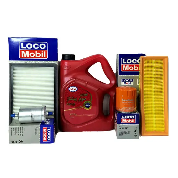 پکیج تعویض روغن پژو 405 بهران-لوکومبیل با صافی بنزین فلزی (استاندارد)