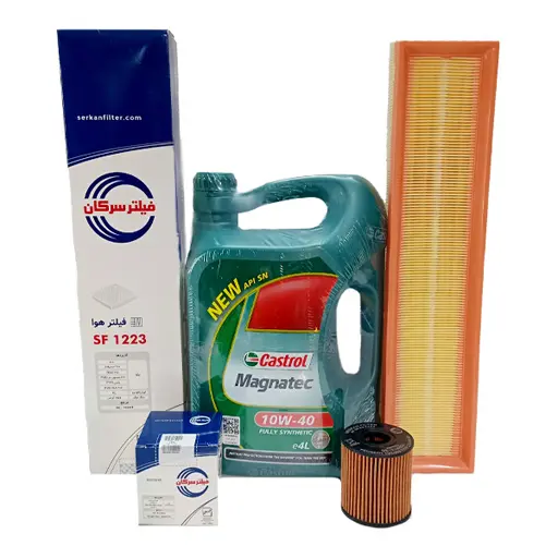 پکیج طلایی روغن موتور پژو 206 تیپ 5 کاسترول و فیلتر سرکان