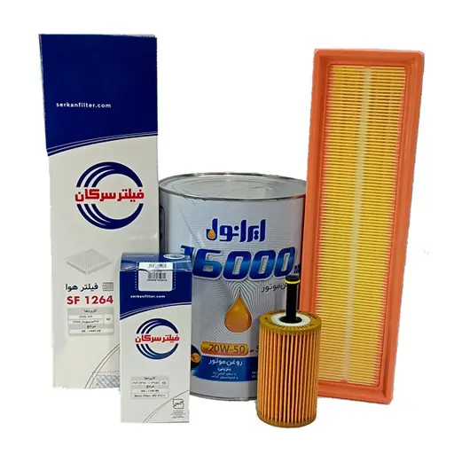 پکیج اقتصادی روغن موتور پژو 206 تیپ 2 ایرانول و فیلتر سرکان 