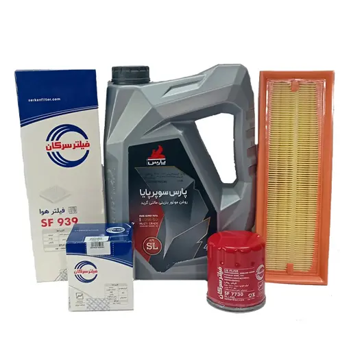 پکیج استاندارد روغن موتور  پژو 405 پارس و فیلتر سرکان