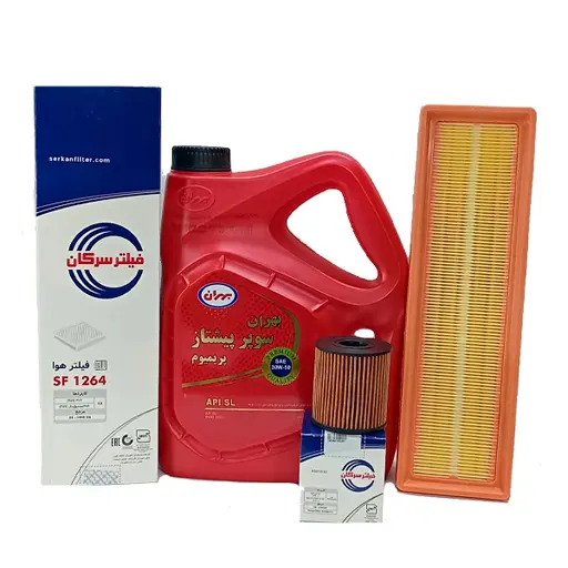 پکیج استاندارد روغن موتور پژو 206 تیپ 2 بهران و فیلتر سرکان  