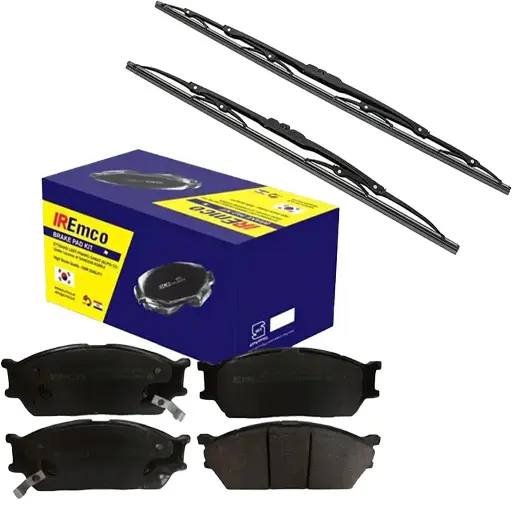 پکیج لنت ترمز جلو و تیغه برف پاک کن جلو تیبا امکو