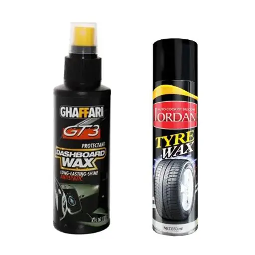 پکیج اسپری لاستیک جردن با واکس داشبورد کوچک غفاری