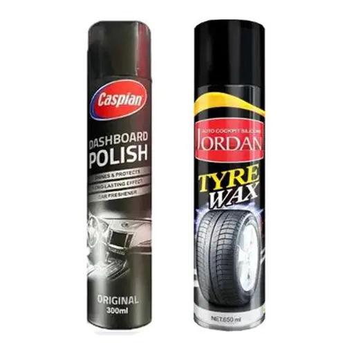 پکیج اسپری لاستیک جردن با اسپری پولیش داشبورد کاسپین