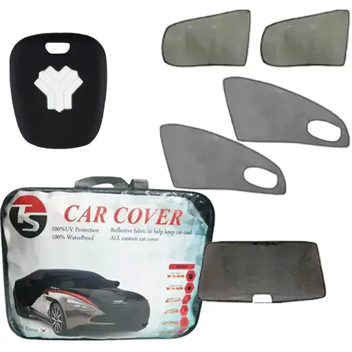 پکیج چادر پراید 111 TS و آفتابگیر کامل قالبی تاشو بغل با کاور ریموت