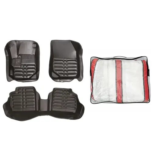 پکیج چادر تارا مدل پشت پنبه ای با کفپوش تارا پنج بعدی مشکی