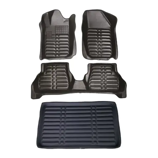 کفپوش پژو 207 هاچ بک پنج بعدی مشکی با کفپوش صندوق پژو 207 هاچ بک سه بعدی مشکی