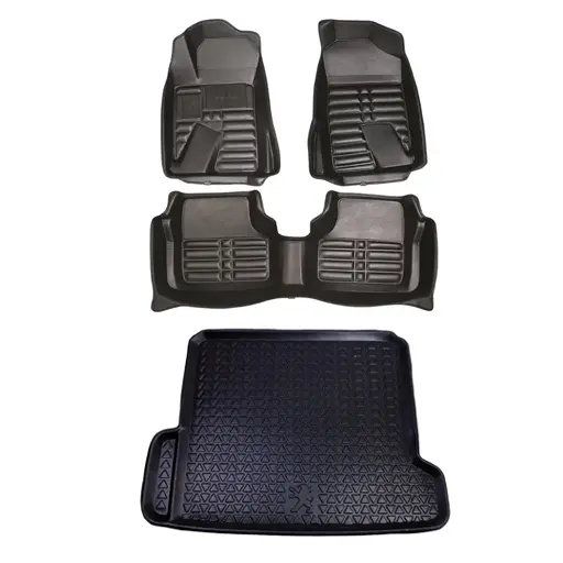 پکیج کفپوش سمند پنج بعدی مشکی با کفپوش صندوق سمند سه بعدی مشکی