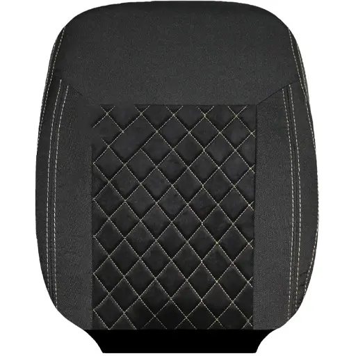 روکش صندلی پژو 405 GLX سوشیانت پارچه جودون مدل فابریک مشکی لمسه مخمل دوخت کرم