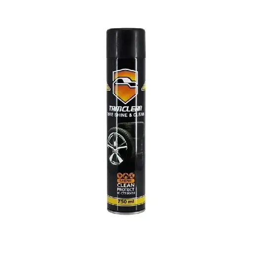 اسپری فوم براق کننده و واکس لاستیک تام کلین مدل TC-CT750Y22 حجم 750 میلی لیتر