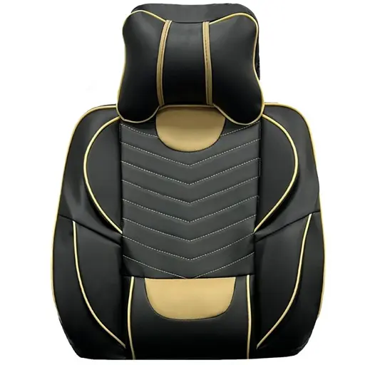 ست کامل روکش صندلی پژو 405 SLX طرح خلبانی مشکی دوخت کرم