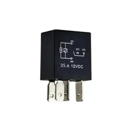 رله تیبا سایپا یدک بزرگ 4 پین و 35 آمپر با کاور طوسی و رنگ مشکی کد  802126 - 19