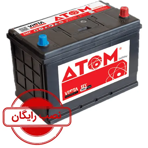 باتری 70 آمپر ویستا اتمی پایه بلند قطب چپ_نصب رایگان