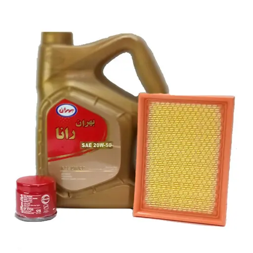 روغن موتور بهران مدل API SM 20W - 50 حجم 4 لیتر به همراه فیلتر هوا و فیلتر روغن مناسب پراید قبل از سال 92