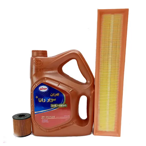 روغن موتور بهران مدل API SN 10W - 40 حجم 4 لیتر به همراه فیلتر هوا و فیلتر روغن  پژو 206 تیپ 5 و پژو 207 بعد از سال 85