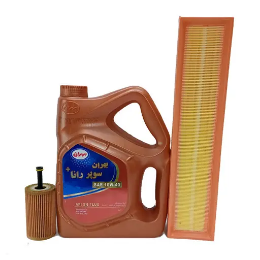 روغن موتور بهران مدل API SN 10W - 40 حجم 4 لیتر به همراه فیلتر هوا و فیلتر روغن  پژو 206 تیپ 5 و پژو 207 قبل از سال 85