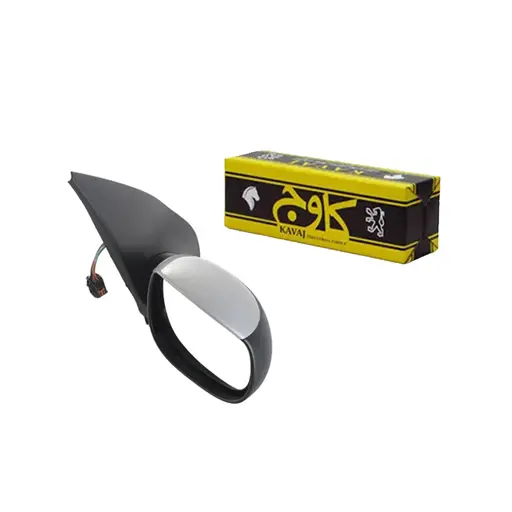 آینه بغل پژو 206 کاوج برقی با فلاپ نقره ای (راست)