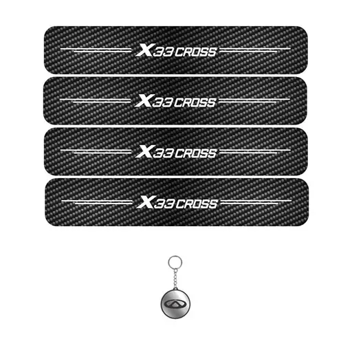 برچسب پارکابی مهدیار طرح کربن کد LCE005 x33 کراس مجموعه 4 عددی به همراه جاکلیدی