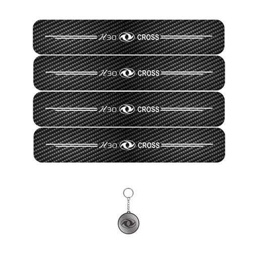 برچسب پارکابی مهدیار طرح کربن کد LCE0018 اچ سی کراس مجموعه4عددی به همراه جاکلیدی