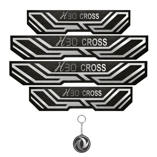 رچسب پارکابی خودرو مهدیار کد PKA 2046 H30 cross مجموعه 4 عددی به همراه جاکلیدی