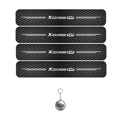برچسب پارکابی مهدیار طرح کربن کد LCE0028 x33کراس مجموعه4عددی به همراه جاکلیدی