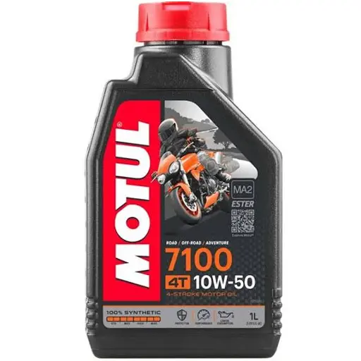 روغن موتور سیکلت 10W_50 موتول 7100 تمام سینتیتیک یک لیتری