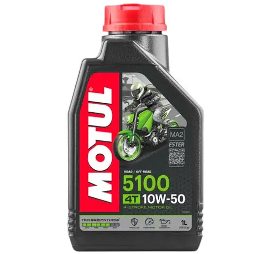 روغن موتور سیکلت 10W_50 موتول 5100 نیمه سینتیتیک یک لیتری